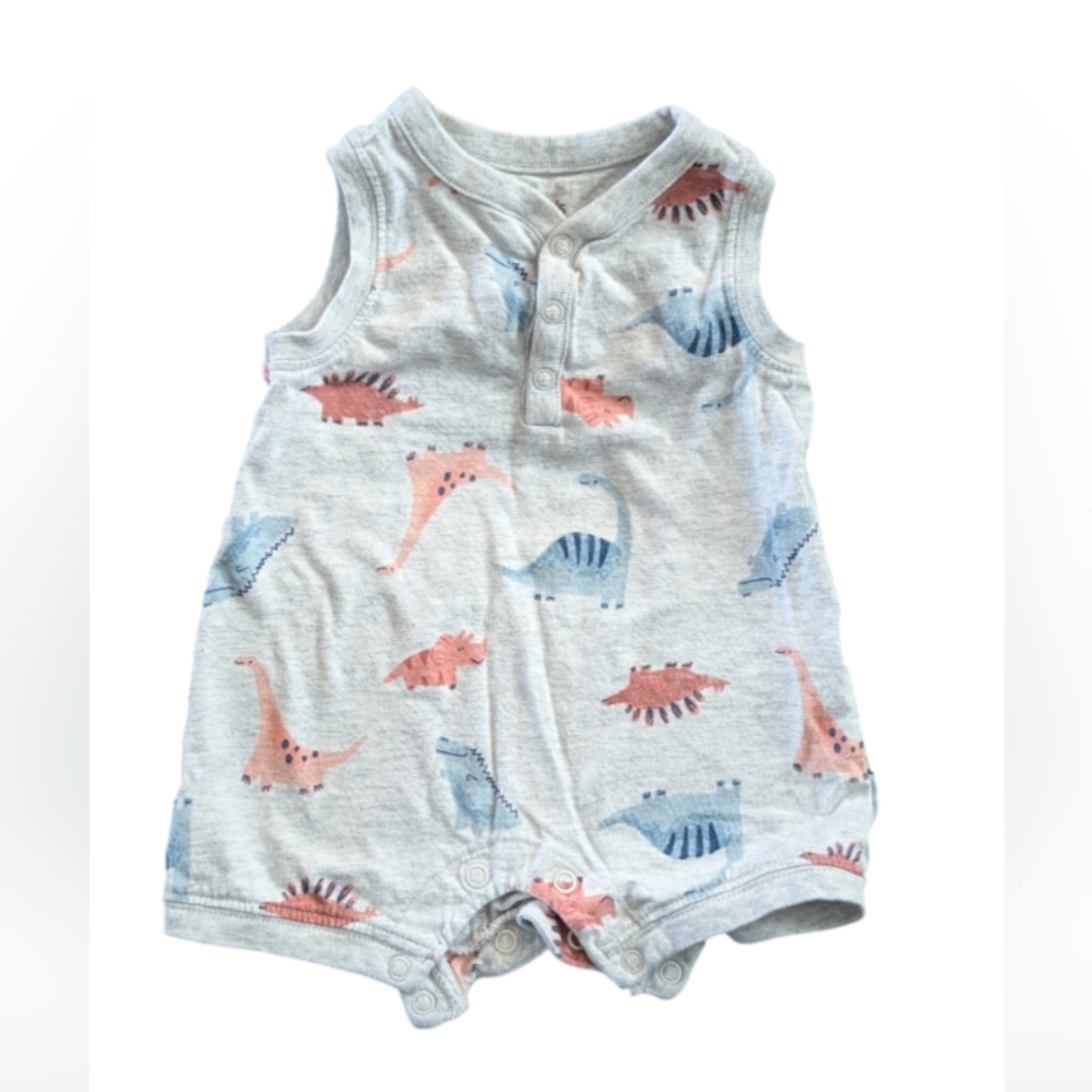 🍼 4 for $10 Carter's sleeveless/ shorts one piece romper Dinosaur